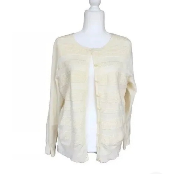 Charter Club Cardigan Cream Women Size L - Picture 1 of 5
